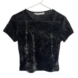 Vintage Iridescent Black Sparkle Top M